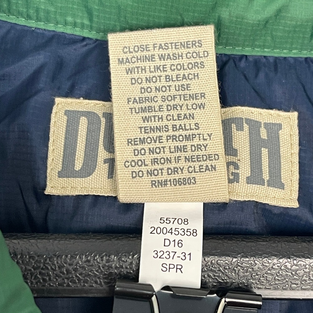 Duluth Trading Co Mens Large Down Quilted Puffer Jacket Forest Green Snap Up - Picture 9 of 11